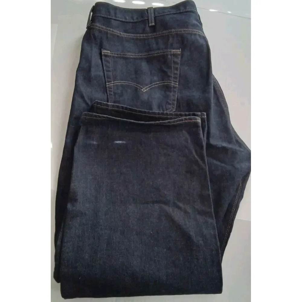 Levi's 501 Jeans Dark Wash Straight‎ Leg Denim Pants Classic Fit Size W42